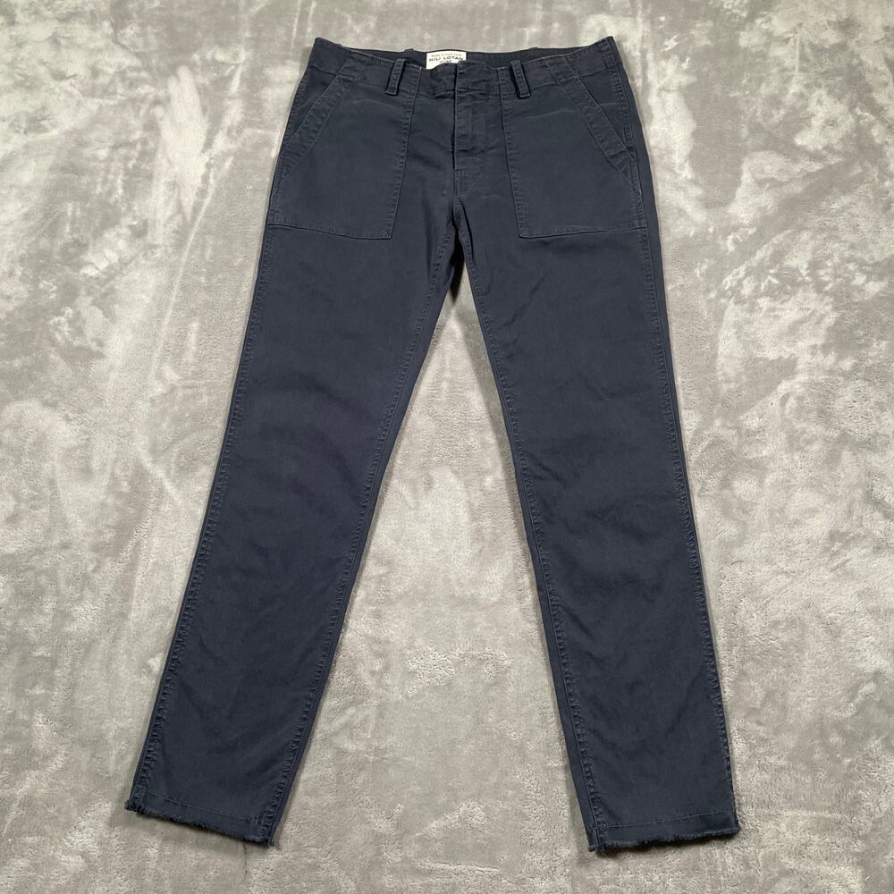 Nili Lotan Jenna Pants Womens 2 Classic Luxury Stretch Cotton Twill Raw Hem